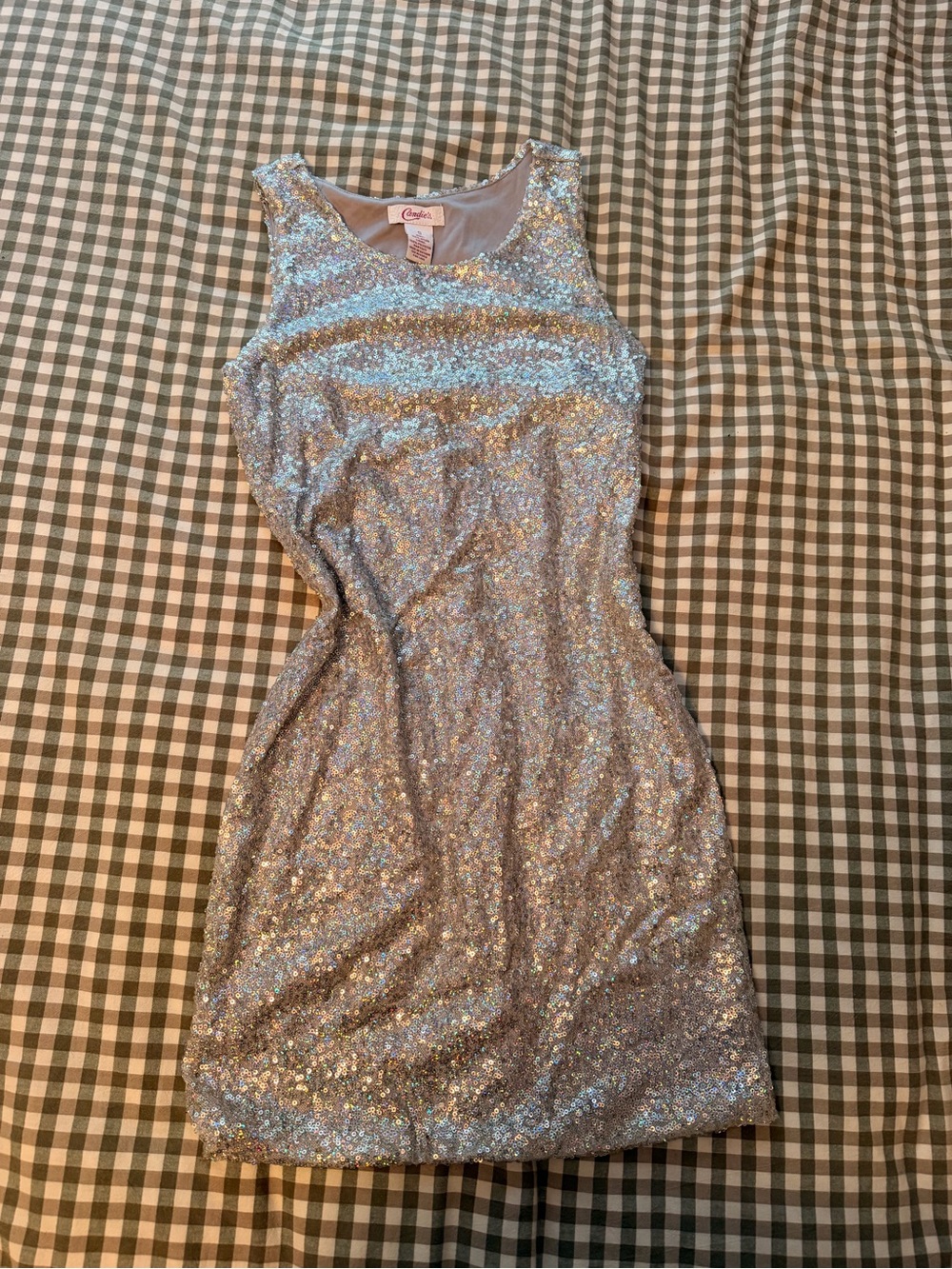 Candie's Silver Sequin Mini Dress